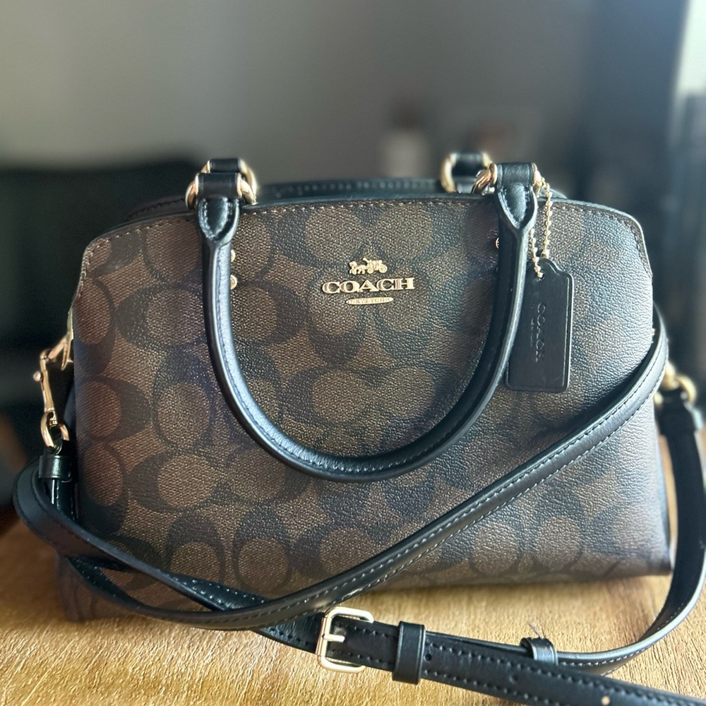 Coach Brown Satchel with Signature Monogram